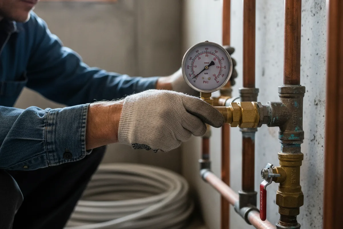 Pressure testing a repaired line during Water Line Repair in Williston Park
